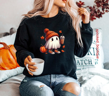 Coffee Ghost Halloween Pullover