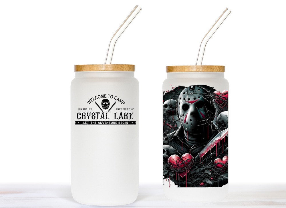 Jason Voorhees Glass-Can Tumbler