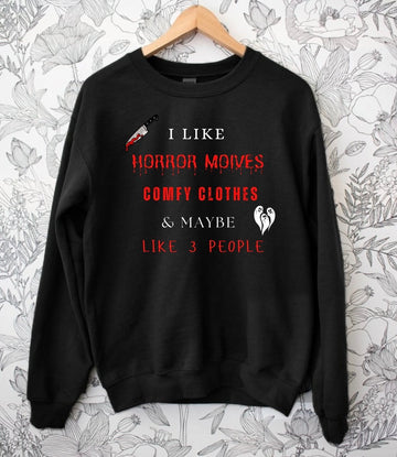 HORROR MOVIES & COMFY CLOTHES PULLOVER