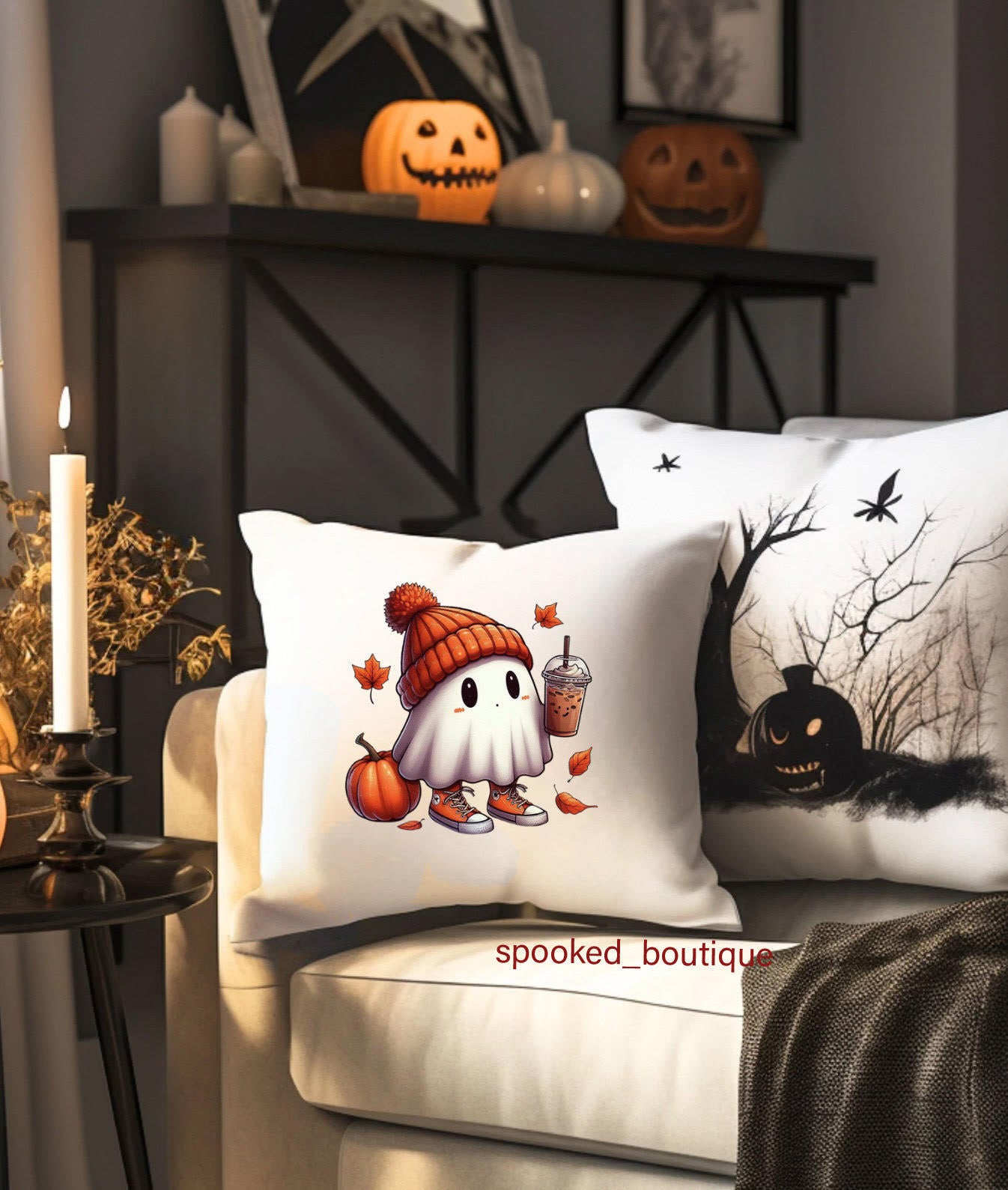 ICED COFFEE GHOST PILLOW COVER