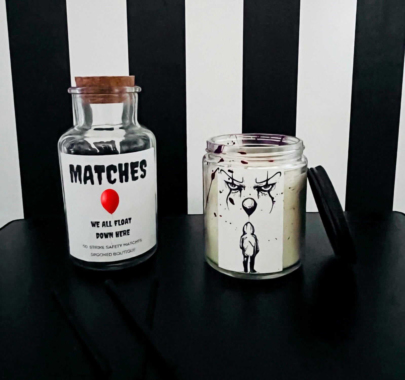 PENNYWISE CANLDE AND MATCHSTICK JAR SET